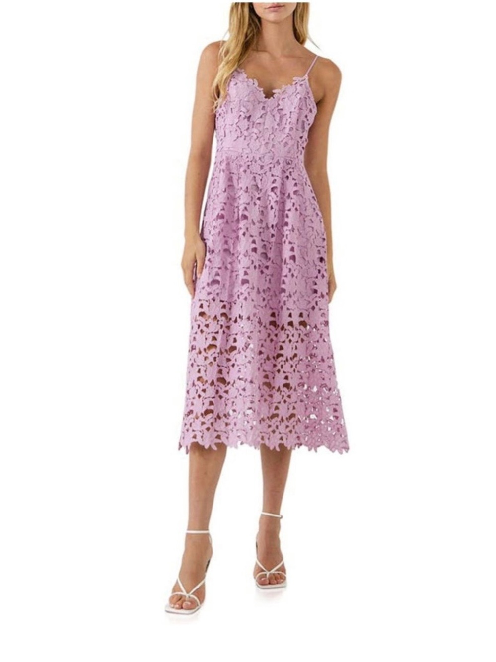 Endless Rose Women’s Lace Midi Dress Lilac XS